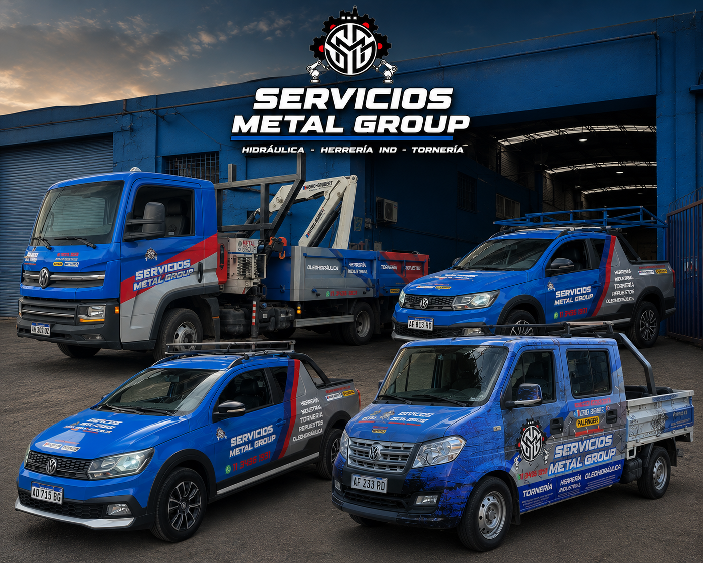Camión con hidrogrúa Servicios Metal Group